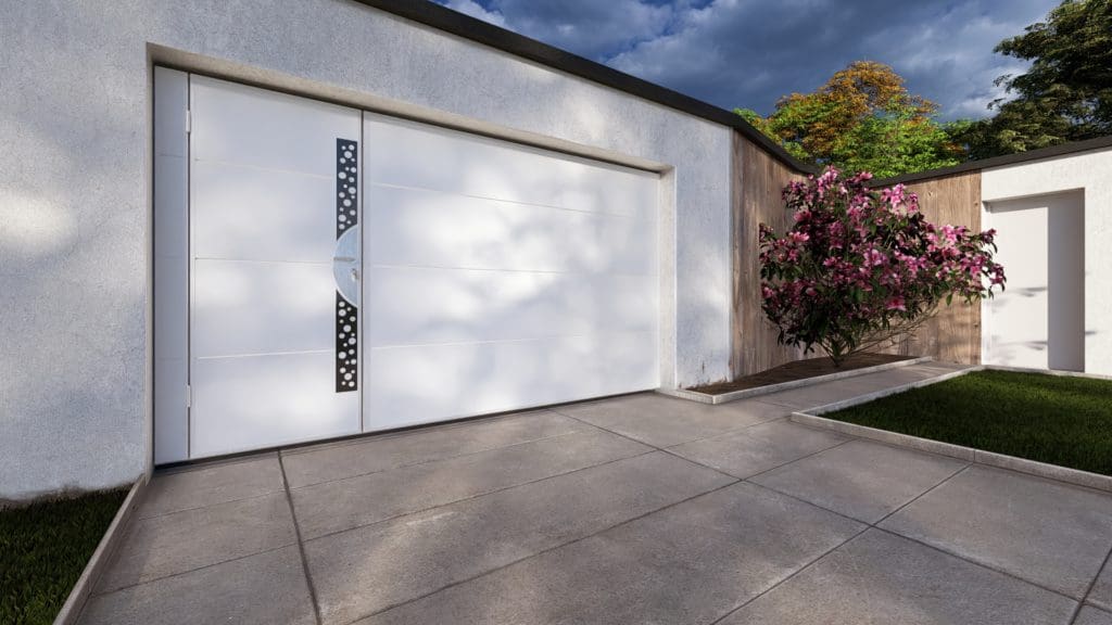 Porte de garage avec portillon