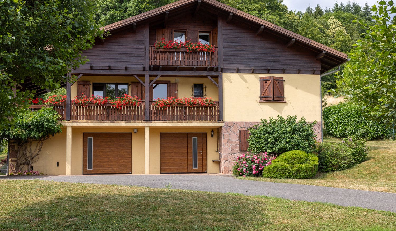 Porte de garage en bois double